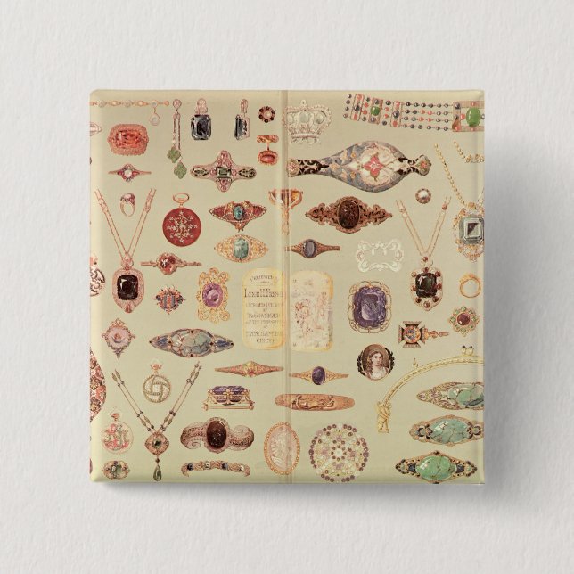 Smycken från "den Tiffany katalogen", 1890 Knapp (Framsida)