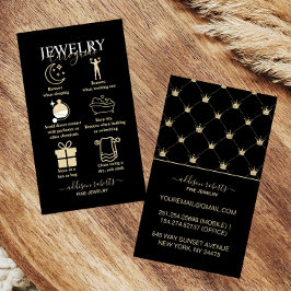 Smycken vård Glam Black Gold Crown Visitkort