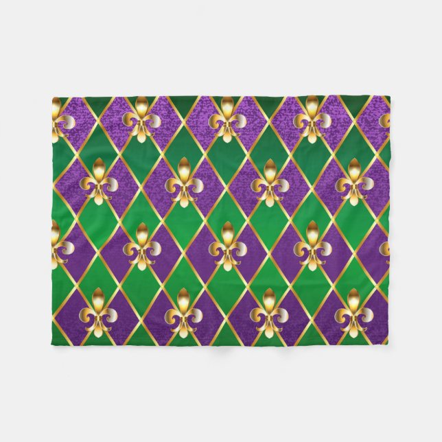 Smyckesbakgrund Mardi Gras Fleecefilt (Framsidan (Horisontell))