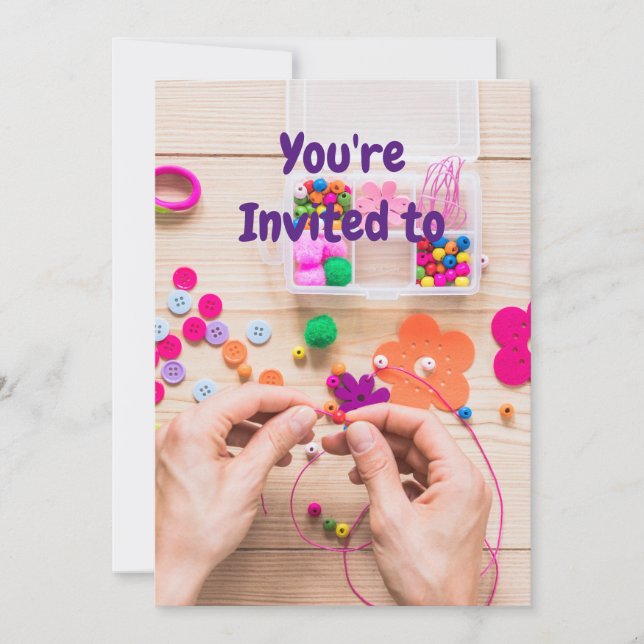 Smyckeskonst Födelsedagsfest Inbjudan (Framsida)