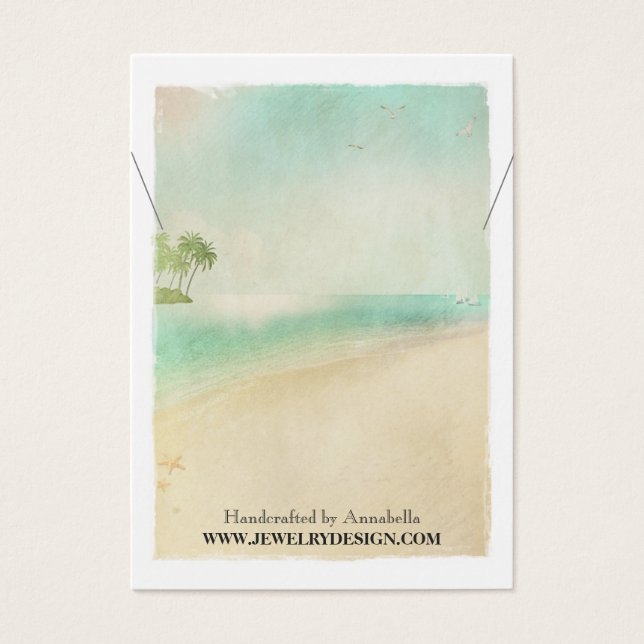 Smyckeskort för Beach Theme Necklace Holder Anpass Visitkort (Framsidan)