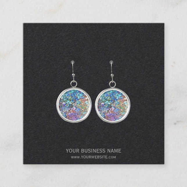 Smyckeskort för visning av örhängen fyrkantigt visitkort (Custom Jewelry Earring Display Cards to Personalize with your Business Name & Website)