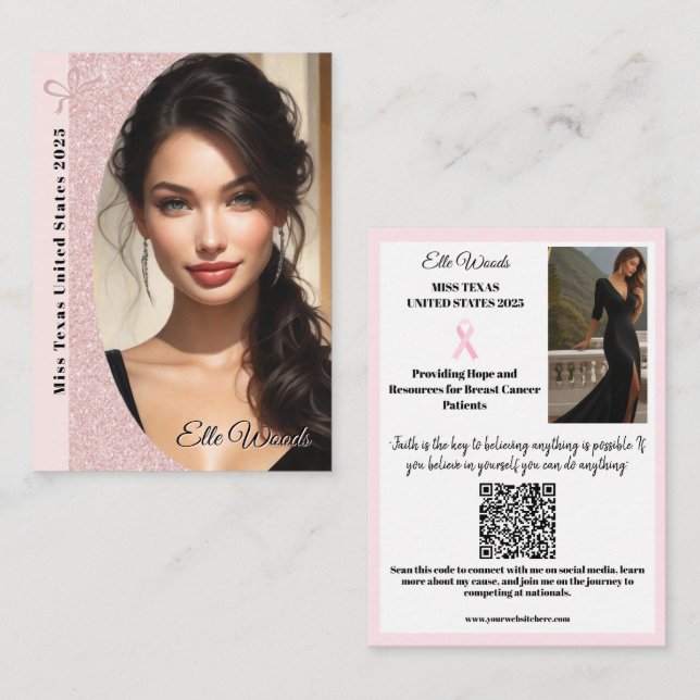 Smyckesplattform Presentkort | Rose Gold Glans Visitkort (Fram/baksida)