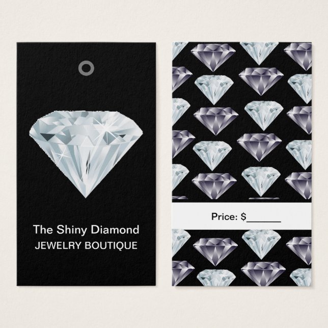 Smyckesprislappar Diamant Anpassade Prislappar Visitkort (Framsida & baksida)
