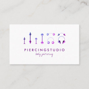 Smyckesstudio Tattoo Lila Rosa Kroppspiercing Visitkort