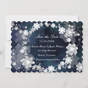 Smycket andeglam Winter Bröllopet Spara datum Datumet
