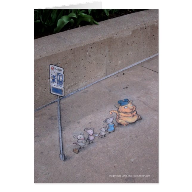 Smyga sig på till rodentbussen hälsningskort (Framsidan)