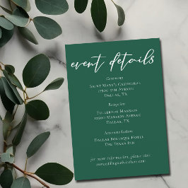 Smyggrön typografi Bröllopshändelse Detaljer Tilläggskort