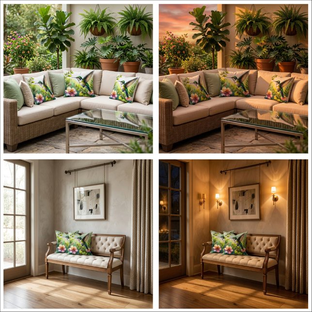 Smyghöna kuddfodral i smaragdblomning kudde (Botanical • Luxury • Airbnb Chic • Garden Retreat)