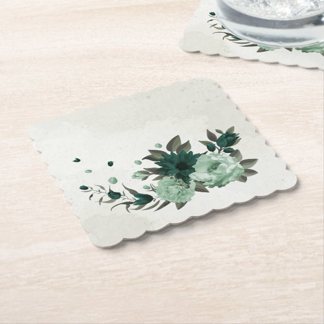 smyraggröna blommor botaniska underlägg papper (Vinklad)