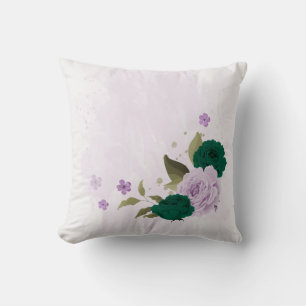 smyraggröna lila blommor kudde