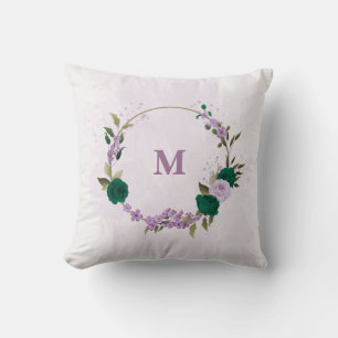 smyragrona lila blommor kudde