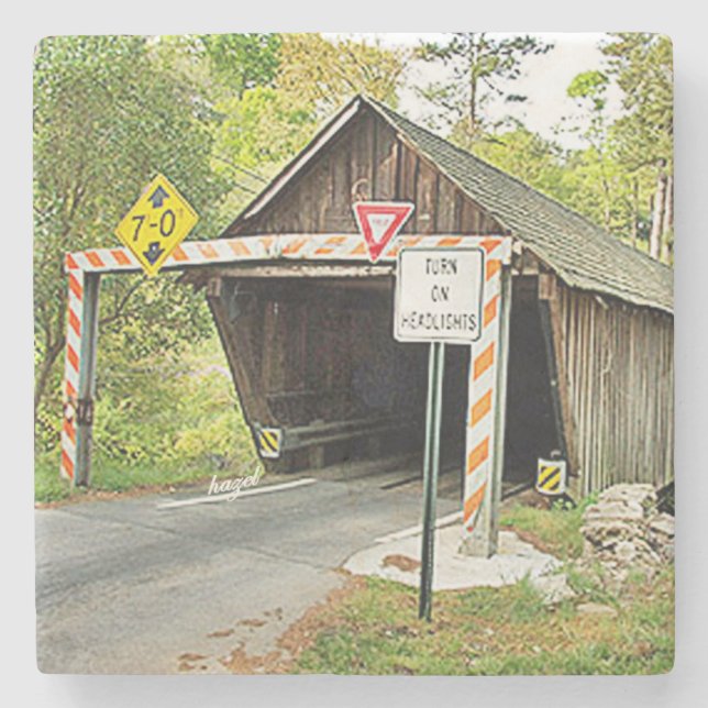 Smyrna Covered Bridge, Smyrna Covered Bridge Kuste Underlägg Sten (Framsidan)