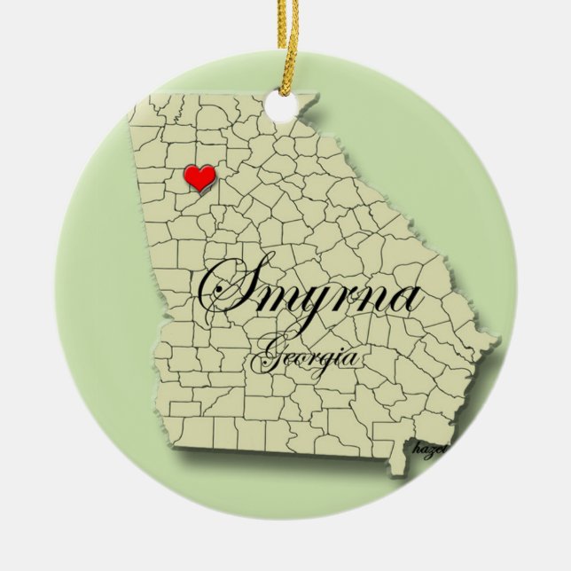Smyrna Georgia, Smyrna Jul Ornament, Smyrna Julgransprydnad Keramik (Framsidan)