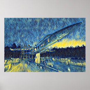Smyrna, TN U.S. Navy Blue Änglar Memorial Painting Poster