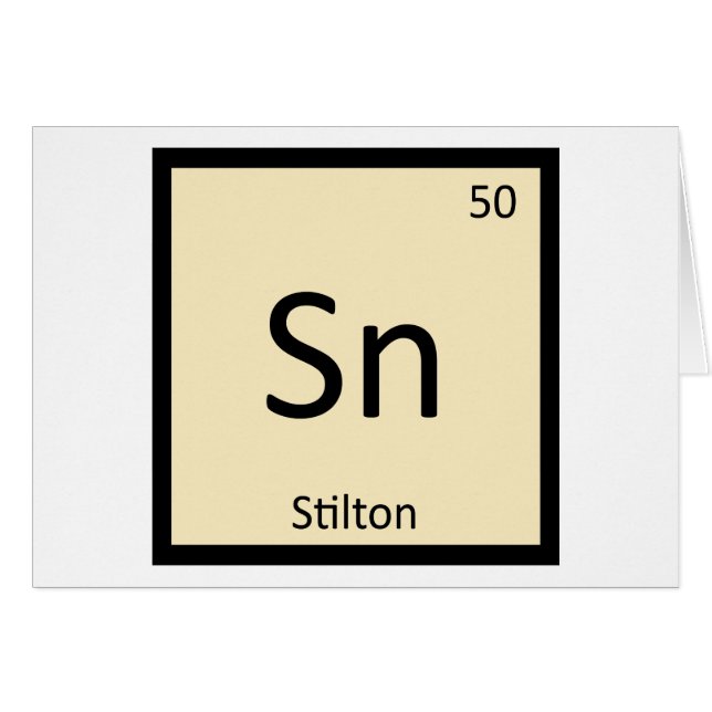 Sn - Stilton Cheese Chemistry Periodic Bord Hälsningskort (Framsidan Horizontal)