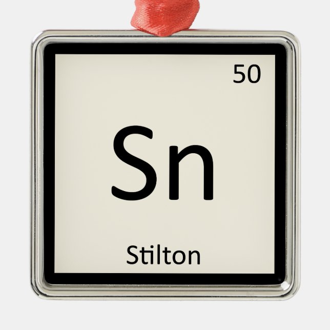 Sn - Stilton Cheese Chemistry Periodic Bord Julgransprydnad Metall (Framsidan)