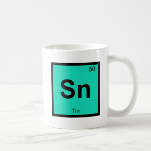 Sn - Tenn Kemisk Periodiska Systemets Symbol Eleme Kaffemugg
