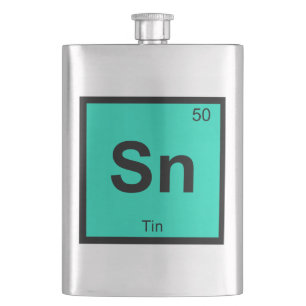 Sn - Tin Chemistry Periodic Bord Symbol Inslag Fickplunta
