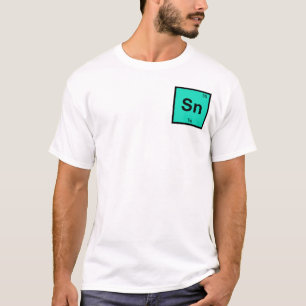 Sn - Tin Chemistry Periodic Bord Symbol Inslag Tee