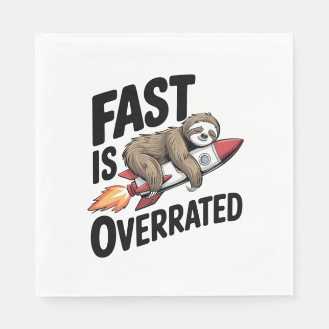 Snabb är överskattad Sloth Rocket Pappersservett (Framsidan)