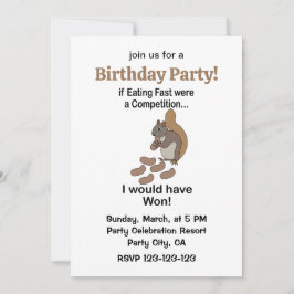 Snabb Ätande Ekorre Rolig Födelsedagsfest Inbjudningar
