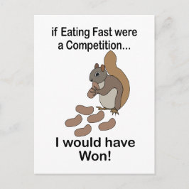 Snabb Ätande Ekorre Roligt Citat Vykort