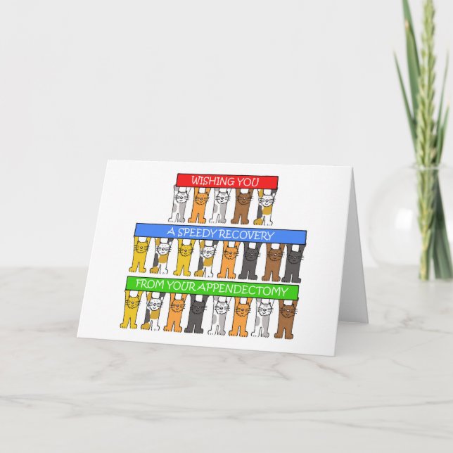 Snabb återhämtning från Appendectomy, Cute Cats. Kort (Framsida)