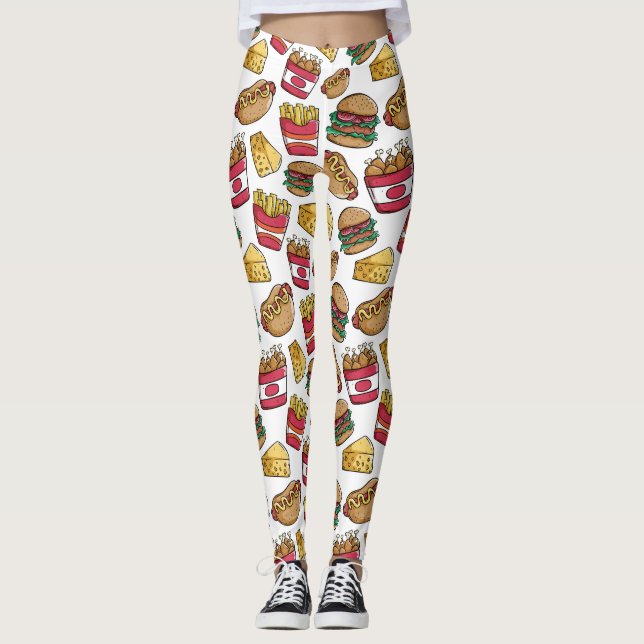 Snabb baljväxt från Food Mönster Leggings (Framsida)