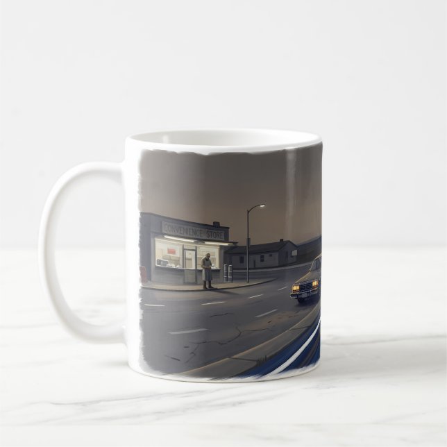 Snabb bil Midnattsflykt Öppen väg-mugg Kaffemugg (Vänster)