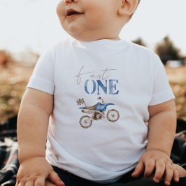 Snabb Blå Dirtbike Födelsedags T-shirt