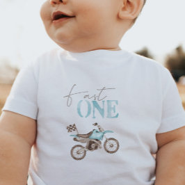 Snabb Blå Dirtbike Födelsedags T-shirt