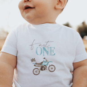 Snabb Blå Dirtbike Födelsedags T-shirt