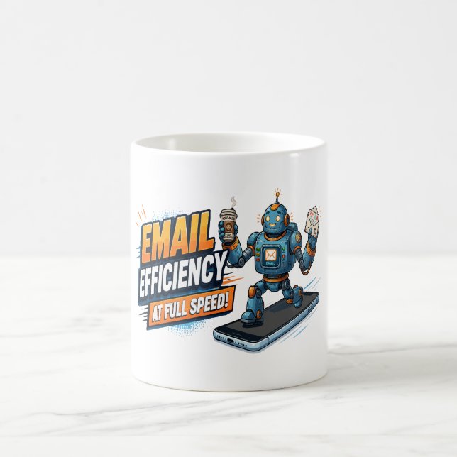 Snabb e-postproduktivitetsrobot kaffemugg (Center)