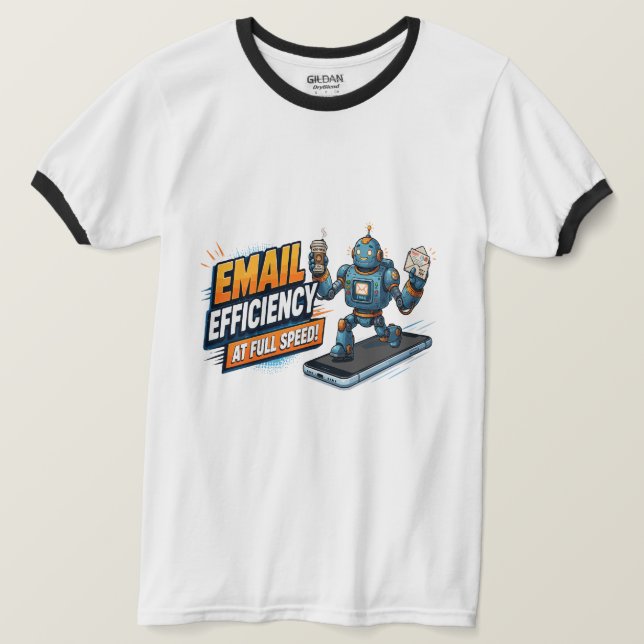 Snabb e-postproduktivitetsrobot t shirt (Design framsida)