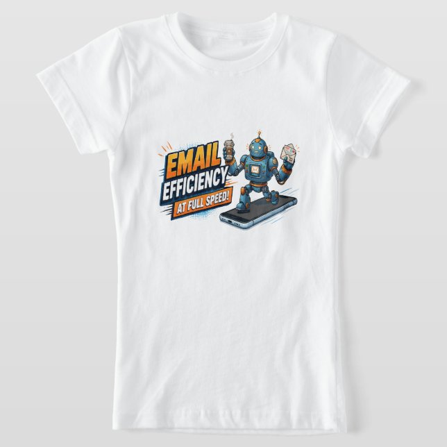 Snabb e-postproduktivitetsrobot t shirt (Laydown)