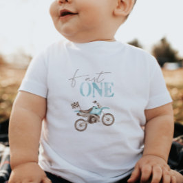 Snabb en blå Dirt Bike Birthday T-shirt