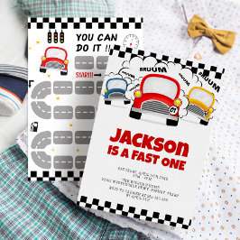 Snabb en modern interaktiv pojke 1:a födelsedag inbjudningar