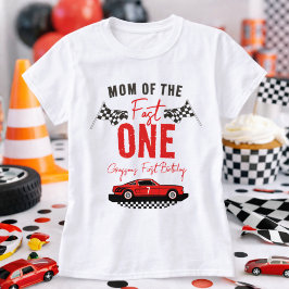 Snabb En Racerbils Pojke 1-års Födelsedagsfest T Shirt