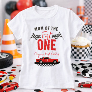 Snabb En Racerbils Pojke 1-års Födelsedagsfest T Shirt
