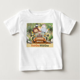 Snabb En Vild En Safari Djur Bil 1-års Födelsedag T Shirt