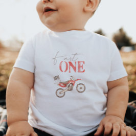 Snabb Enkel Röd Dirt Bike Födelsedags T-shirt Bebi