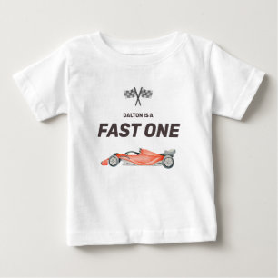 Snabb Ett Racerkör Första Födelsedags Småbarn T-Sh T Shirt