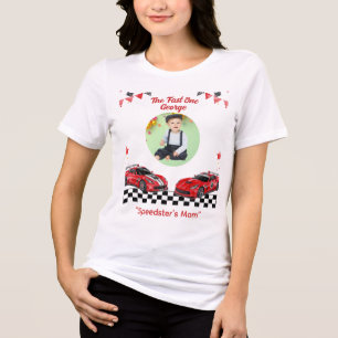 Snabb Ett Rött & Svart Racingbil Speedster Mamma T Shirt