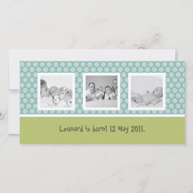 Snabb födelseanmälan med söt polka dots meddelande (Framsida)