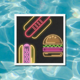 Snabb Food Hett Hundar och Hamburger Pappersservett