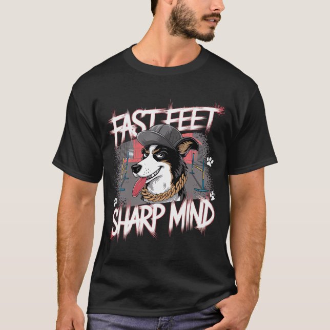 Snabb fot, Vasst sinne T Shirt (Framsida)