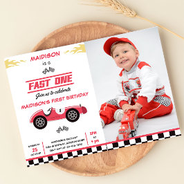 Snabb fotfoto för en bilpojke i Tävling 1:a födels Inbjudningar