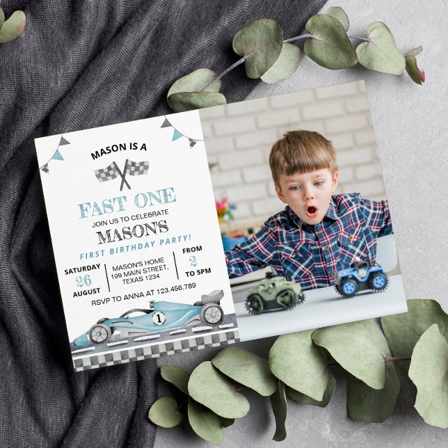 Snabb fotoutbjudan till bilfoto på födelsedagar i  inbjudningar (Skapare uppladdad)