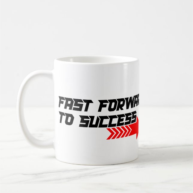 Snabb Framåt – Djärv Röd Motiverande Citatdesign Kaffemugg (Vänster)